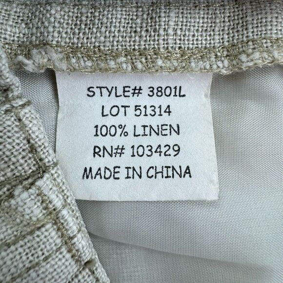 Fillmore California 100% Linen Shorts Size 25 Beige Textured Rolled Hem Boho - Picture 6 of 9